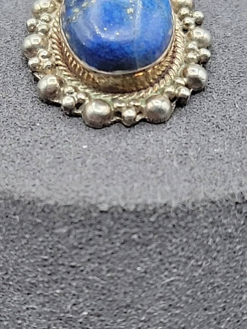 Sterling Silver & Lapis Lazuli Bubble Pendant Necklace 925 18" Chain 8.78 grams - Picture 6 of 14